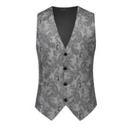 Herren nan feine Jacquard-Anzugweste mit V-Ausschnitt, Zierknöpfen und schmaler Silhouette R&B