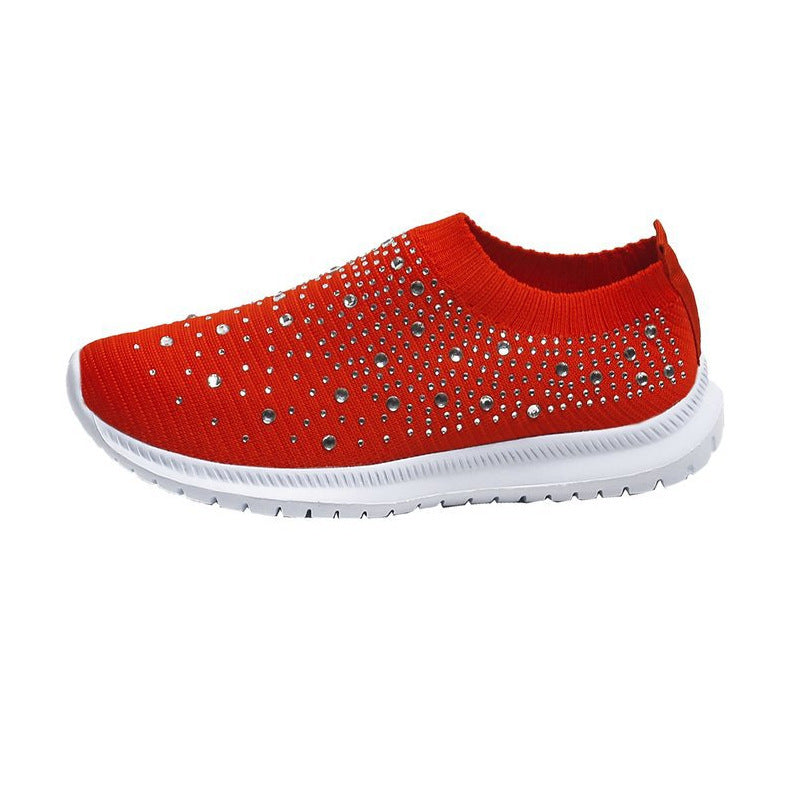 Damen sportive Slip-On Sneakers mit glitzernden Details R&B