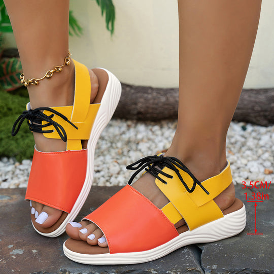 Damen modische Riemchensandalen mit atmungsaktivem Design und elastischem Riemen R&B