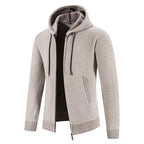 Herren Strickjacke mit Kapuze und strukturiertem Design R&B