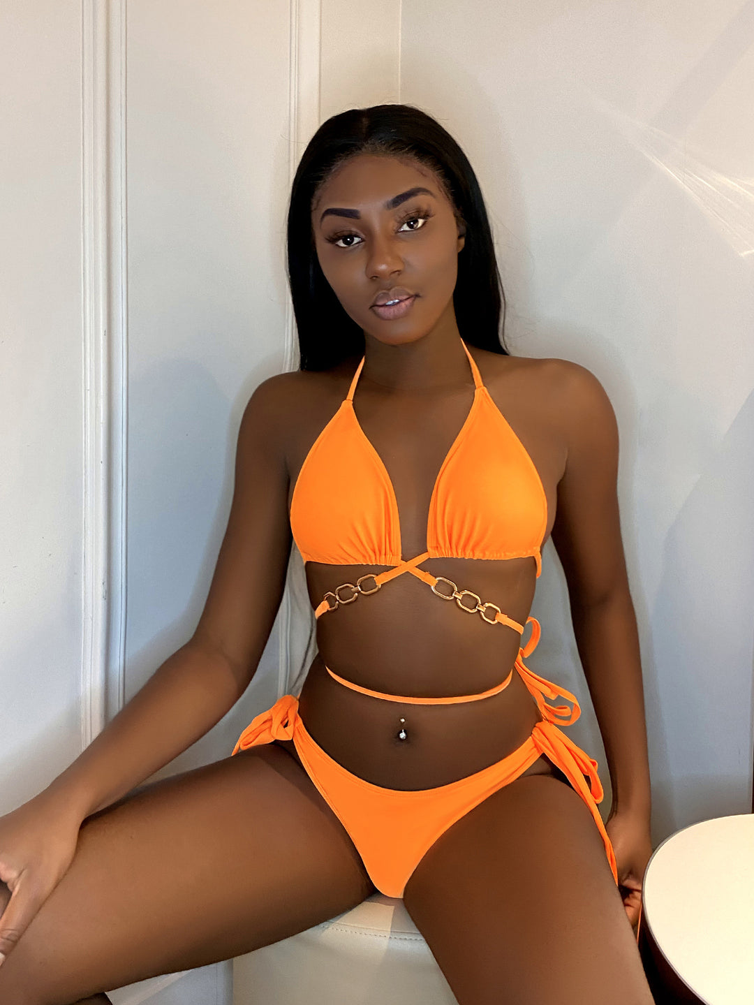 Damen Triangel-Bikini mit Kettenverzierung R&B