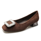 Damen Ballerina mit eleganter Strassschnalle