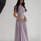 Damen Maxikleid mit eleganter Raffung und femininen Akzenten R&B