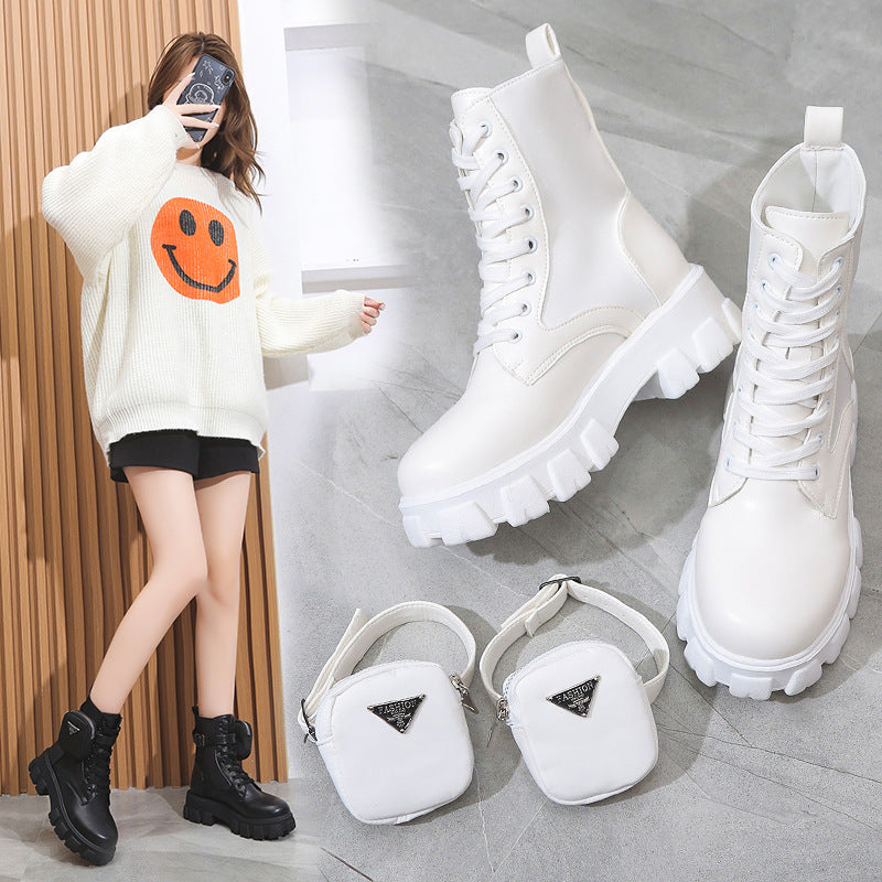 Damen Chunky Boots mit praktischem Seitentaschen-Design R&B