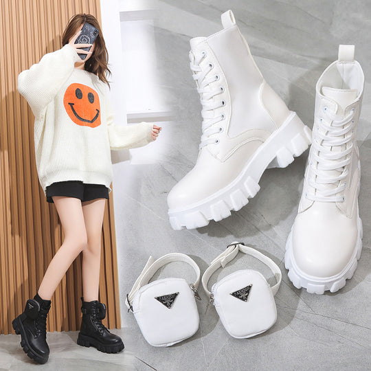 Damen Chunky Boots mit praktischem Seitentaschen-Design R&B