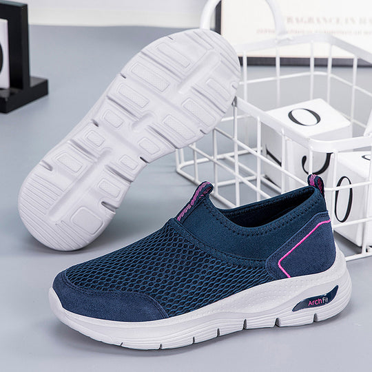 Damen Slip-On Laufschuhe mit atmungsaktiver Mesh-Oberfläche und dämpfender Sohle R&B