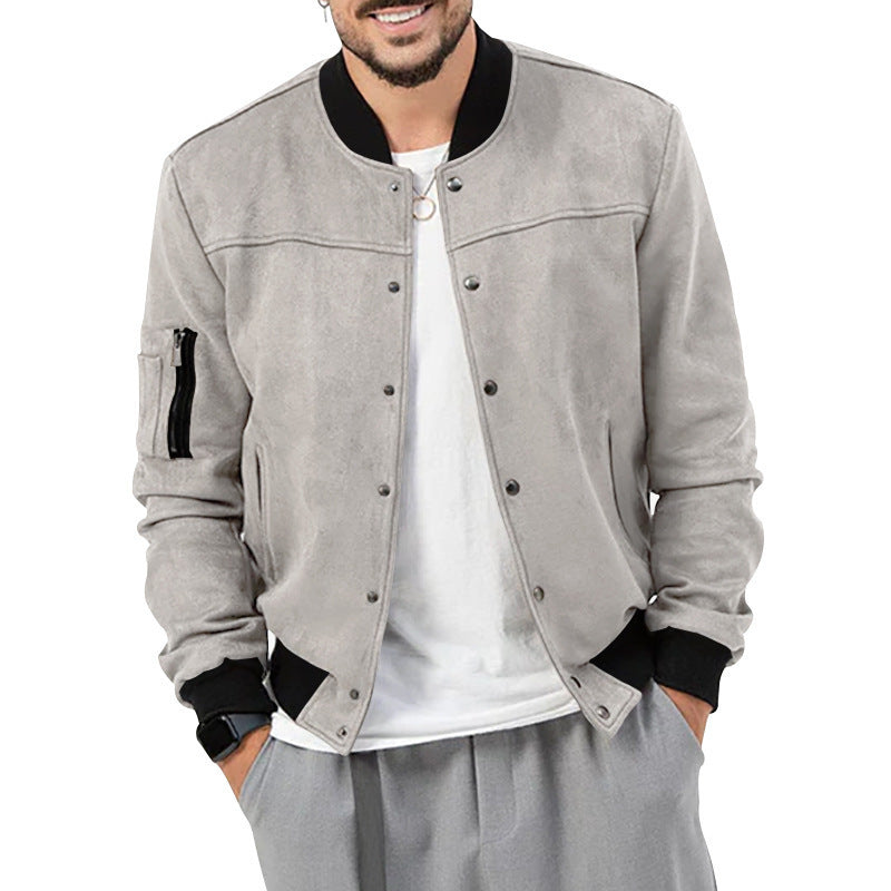 Herren modische Bomberjacke mit praktischen Taschen und elastischen Bündchen R&B