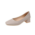 Damen elegante Blockabsatz-Pumps mit geschmeidiger Oberfläche