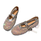 Damen Ballerinas mit elegantem Strassbesatz und verstellbarem Riemchen R&B