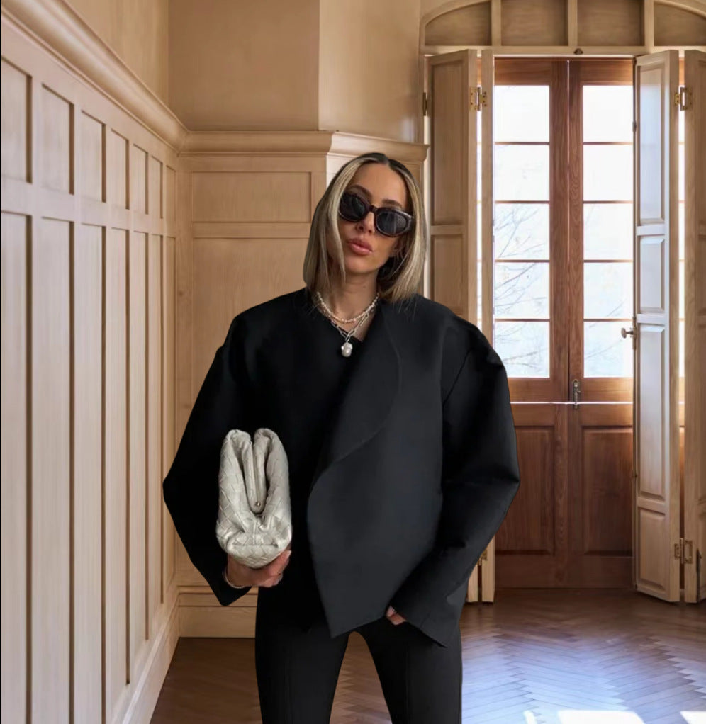 Damen Oversized Blazer mit asymmetrischem Design und eleganter Drapierung R&B