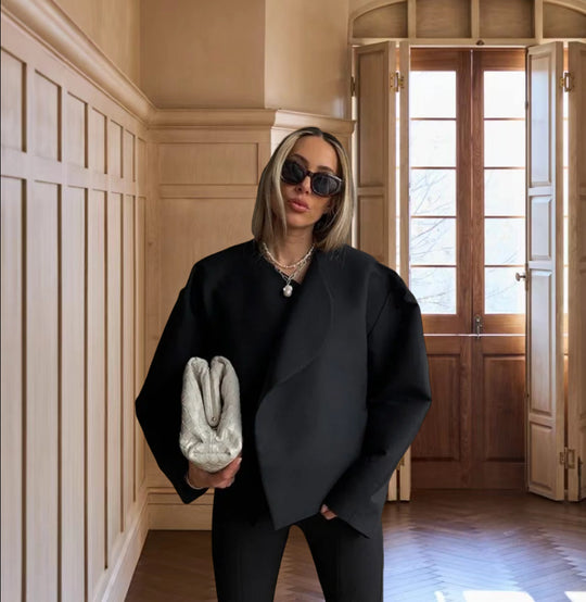 Damen Oversized Blazer mit asymmetrischem Design und eleganter Drapierung R&B
