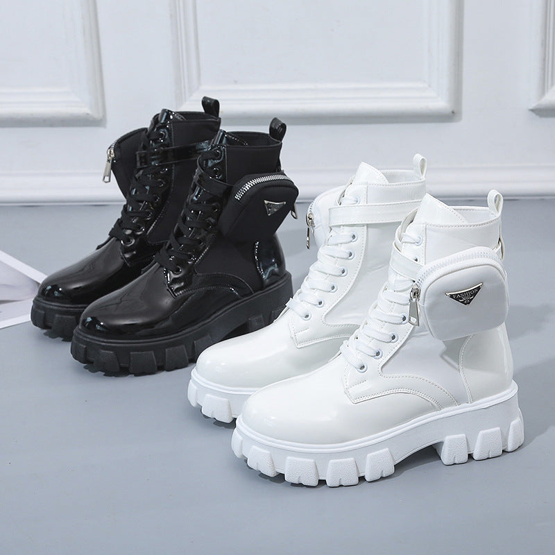 Damen Fashion Stiefel mit praktischer Taschen-Option und auffälliger Sohle R&B
