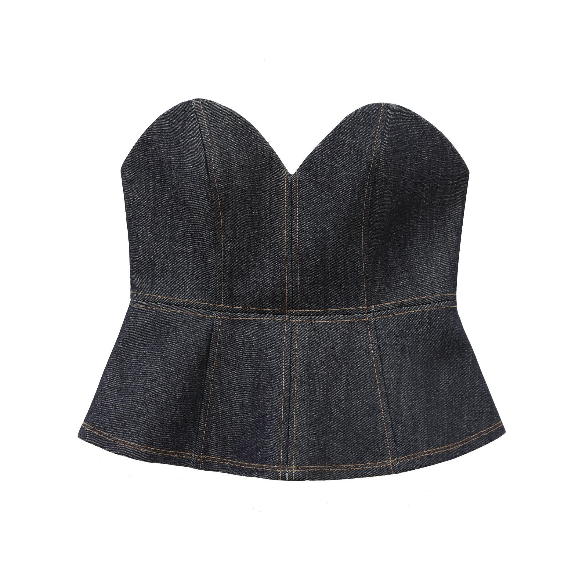 Damen Denim Korsett Top