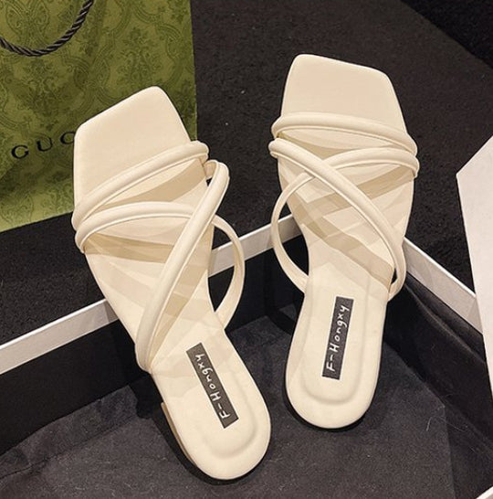Damen modische Riemchensandalen mit elegantem Samtfinish R&B