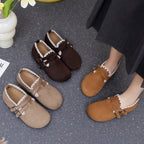 Damen Kuschelige Clogs mit dekorativem Schnallenverschluss R&B