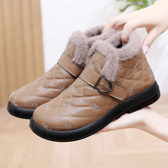 Damen Warme Fleecegefütterte Stiefeletten mit dekorativem Schnallenverschluss R&B