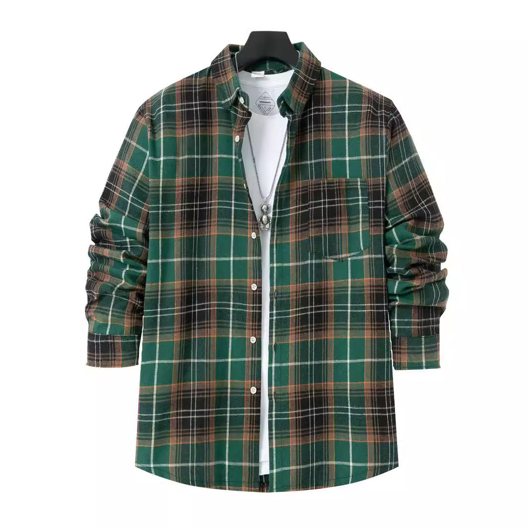 Herren Flanellhemd mit modernem Karo-Muster und Brusttasche R&B