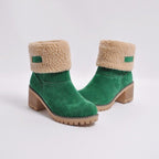 Damen Modische Stiefel mit warmem Futter und blockförmigem Absatz