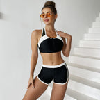 Damen Sportbadeanzug mit Kurzer Hose und Praktischem Reißverschluss R&B