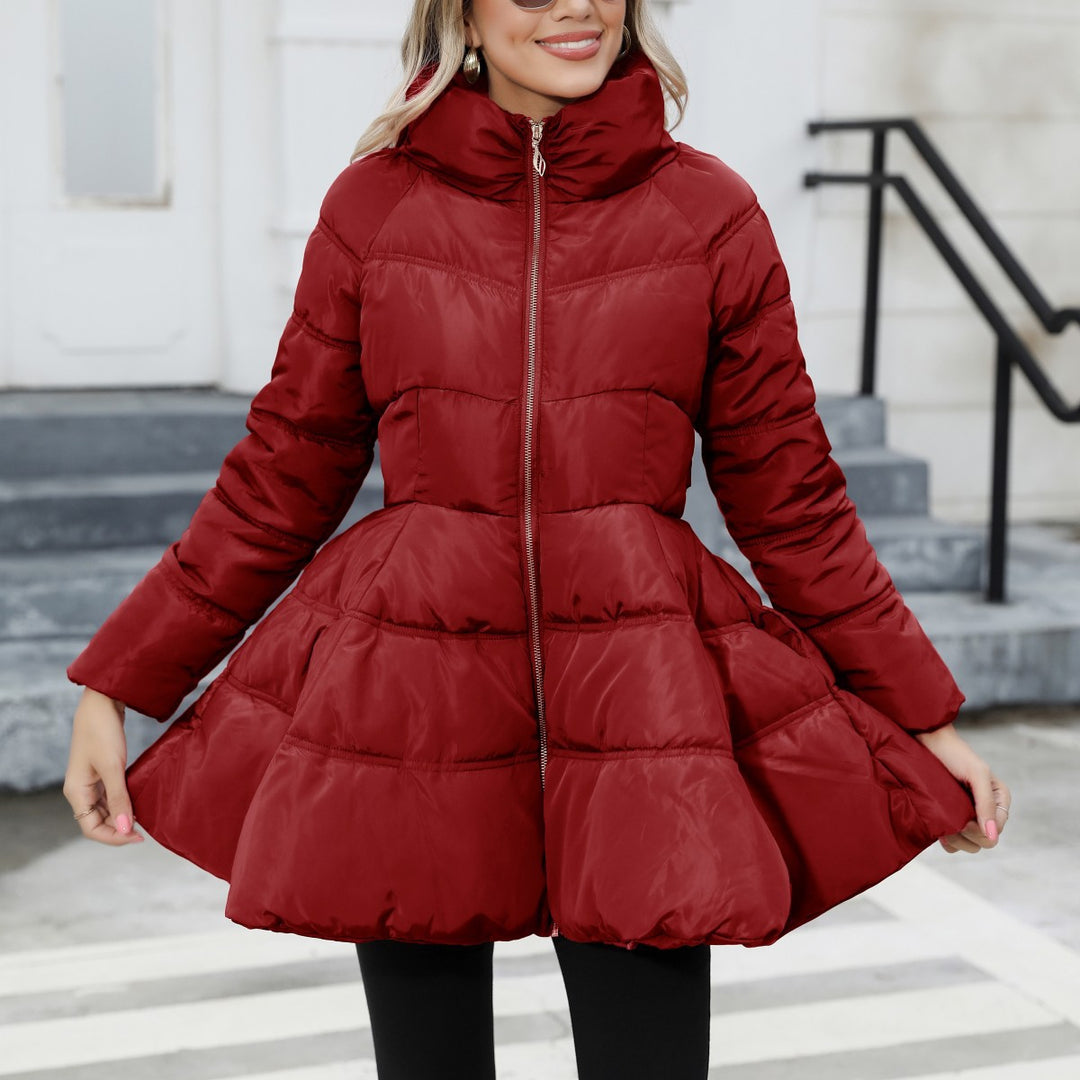 Damen gesteppte Winterjacke mit hochschließendem Kragen R&B