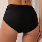 Damen Hoch geschnittener Bikini-Hosen mit Raffungen R&B