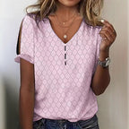 Damen Glitzernde V-Pullover Bluse