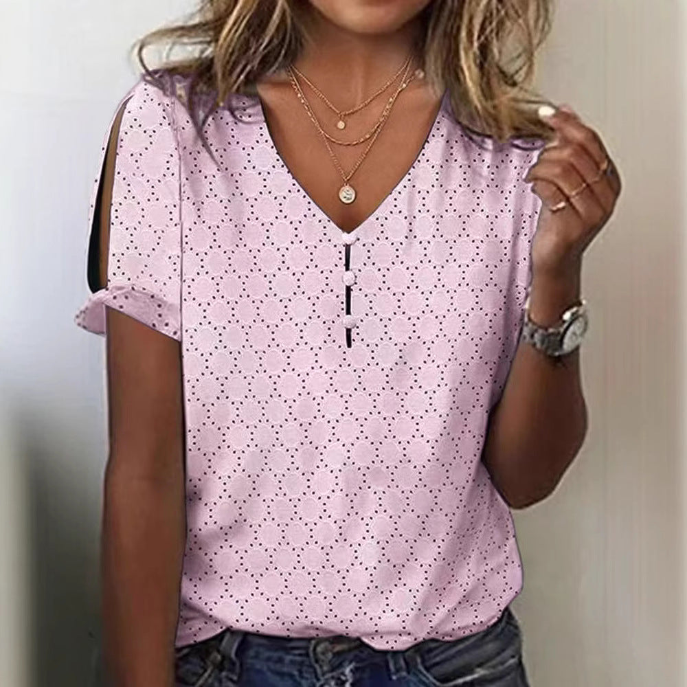 Damen Glitzernde V-Pullover Bluse