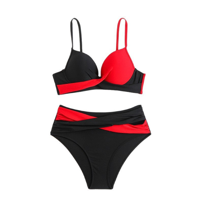 Damen Bikini-Set mit kontrastierenden Farbakzenten und raffinierten Details R&B