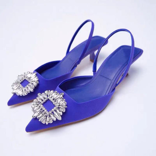 Damen Slingback-Pumps mit funkelndem Schmuckdetail R&B