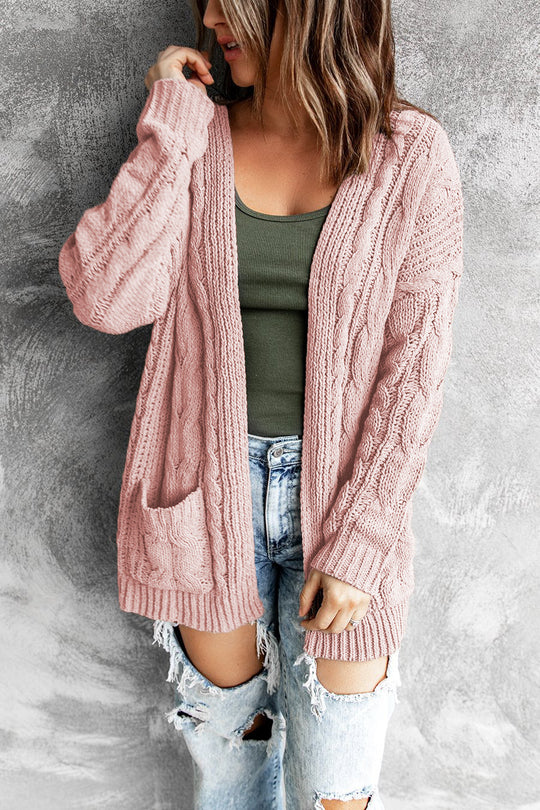 Damen Strickjacke mit voluminösen Ärmeln und tiefen Taschen R&B
