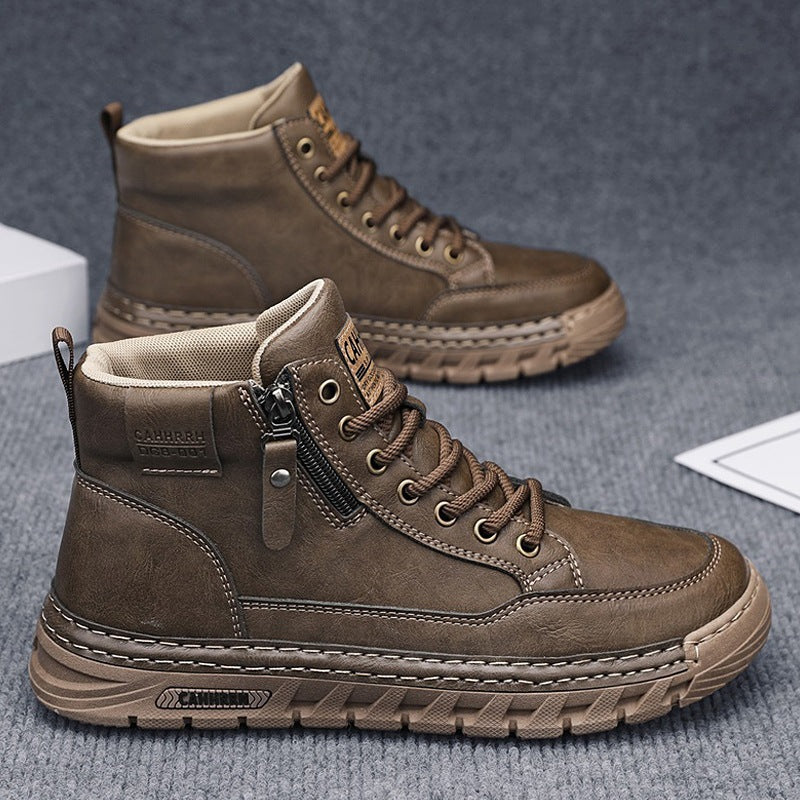 Damen Modische High-Top Sneakers mit robustem Obermaterial und seitlichem Reißverschluss R&B