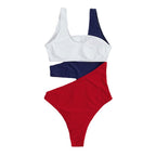 Damen Hochtaillierter Badeanzug mit modischen Cut-Outs R&B