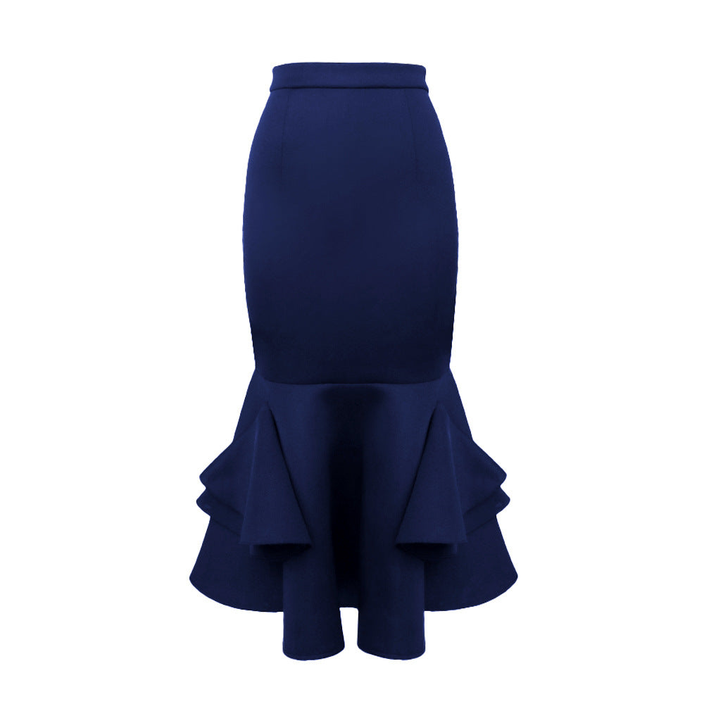 Damen Extravaganter Rock mit voluminösem Rüschen-Saum und taillierter Silhouette R&B