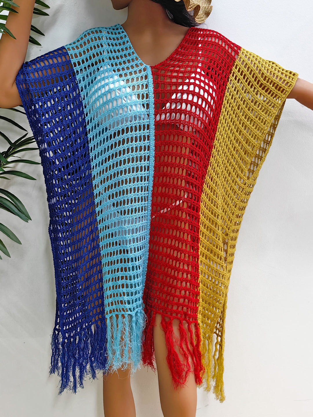 Damen luftig-transparenter Strandponcho R&B
