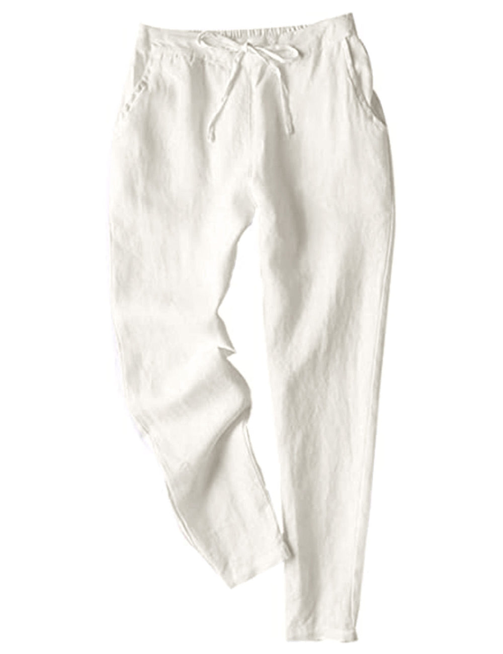 Damen Leichte Chinohose aus atmungsaktivem Leinenmix mit verstellbarem Bund R&B