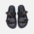 Damen elegante Riemensandalen mit goldenen Schnallen R&B