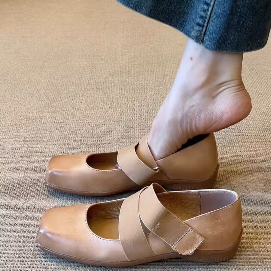 Damen Ballerinas mit elastischen Riemen und weichem Innenfutter R&B