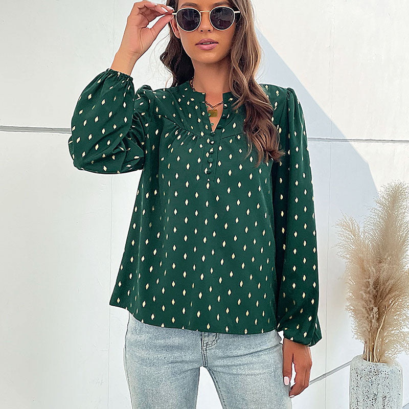 Damen elegante Bluse mit geschlagenen Ärmel R&B