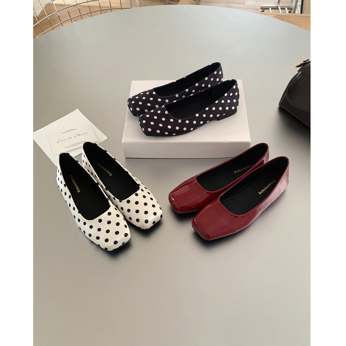 Damen Ballerinas mit verspieltem Punktedesign und bequemem Fußbett