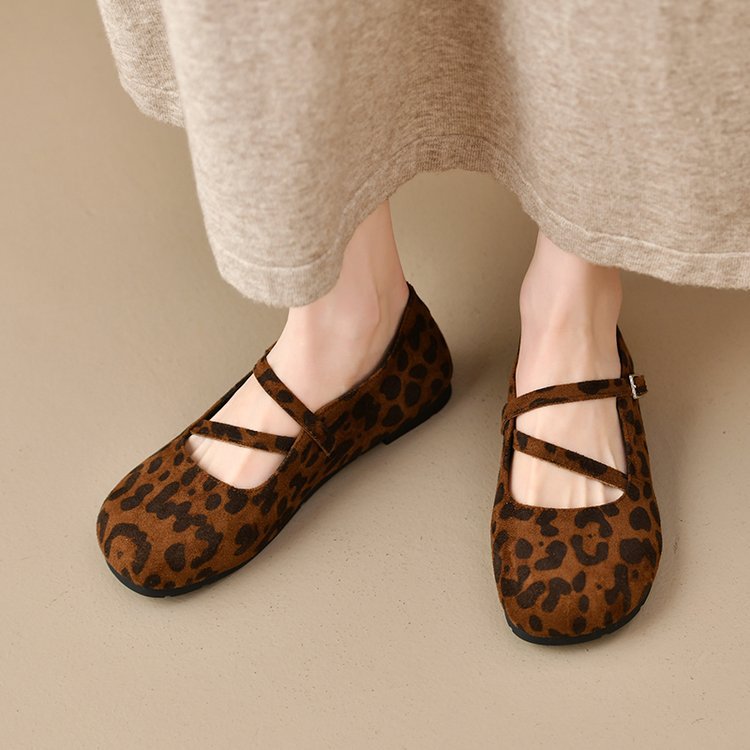 Damen Bequeme Ballerinas mit Querriemen und Schnallenakzent R&B