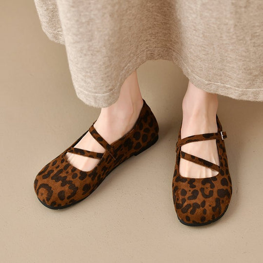 Damen Bequeme Ballerinas mit Querriemen und Schnallenakzent R&B