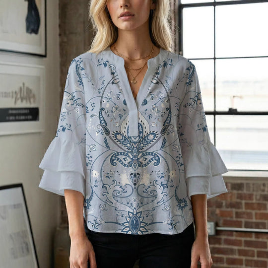 Damen Bluse mit wunderschönen floralem Design R&B