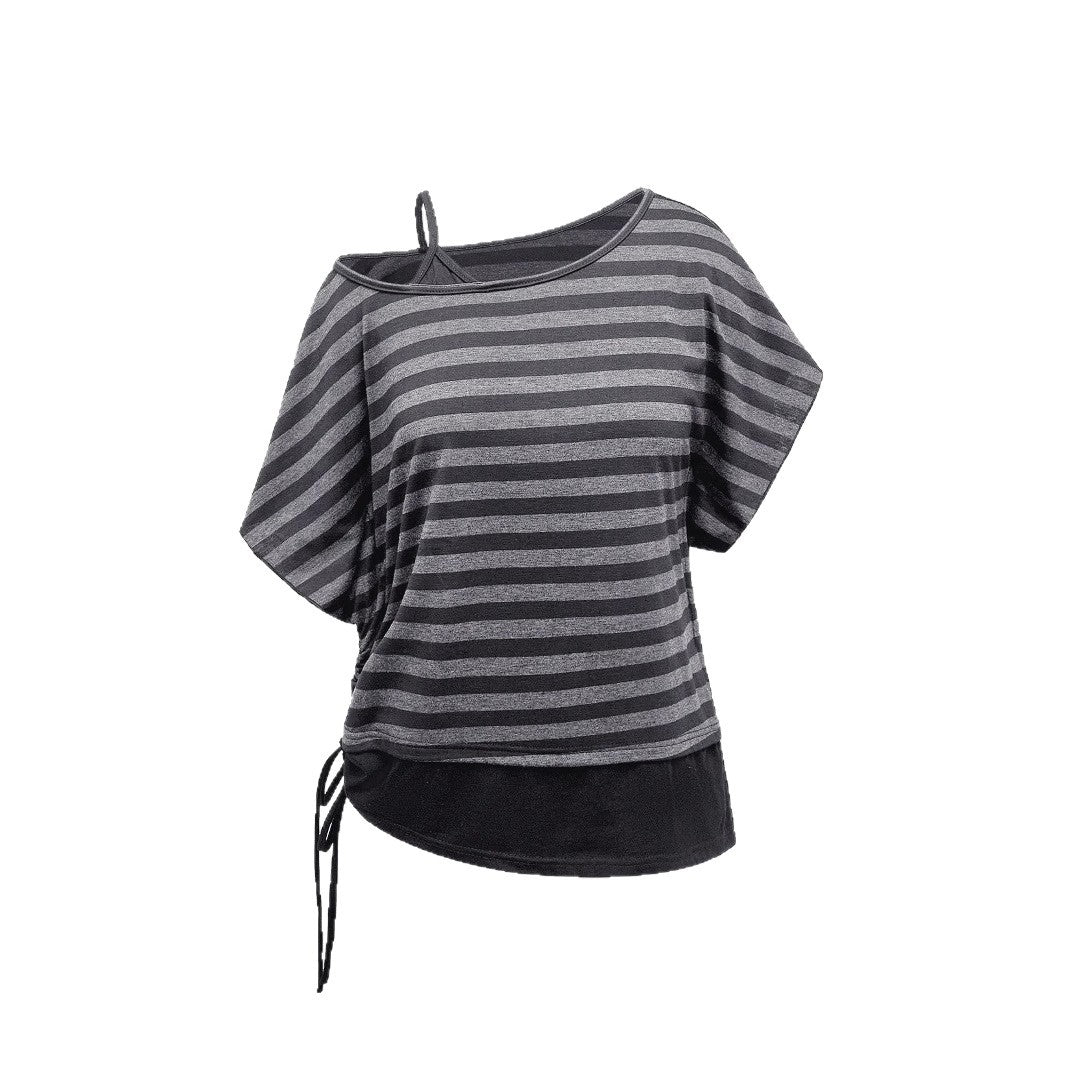 Damen Asymmetrisches Streifenoberteil mit raffiniertem Schnitt R&B