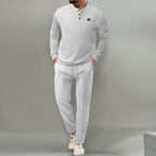 Herren hochwertiger Freizeitanzug mit Knopfleiste und eleganten Taschen R&B