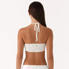 Damen Crop Top mit floralem Häkelmuster R&B