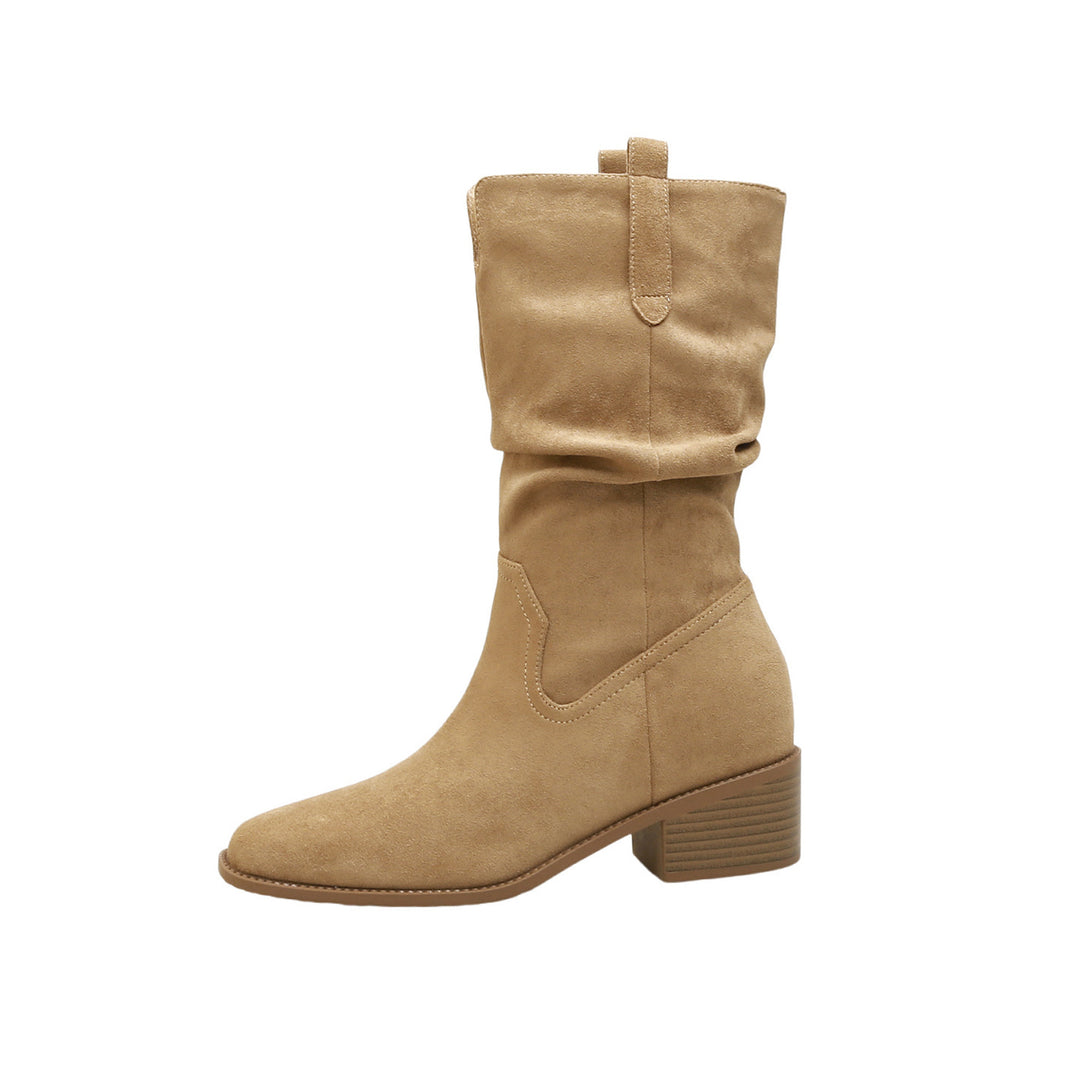 Damen Stiefeletten aus hochwertigem Wildleder mit komfortablem Blockabsatz R&B