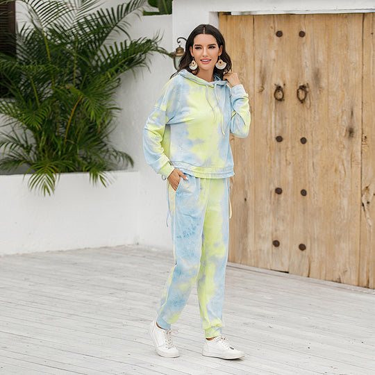 Damen lässiges Sweater-Set mit Kapuze und Kordelzug R&B