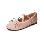Damen Ballerina mit verstellbarem Riemen und dekorativem Schleifendetail
