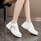 Damen Sneaker mit modischem Reißverschluss und gepolstertem Innenfutter R&B
