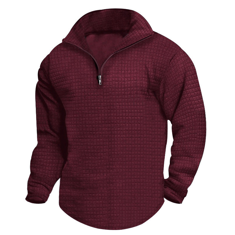 Herren modischer Fleecepullover mit praktischem Reißverschluss und strukturiertem Design R&B